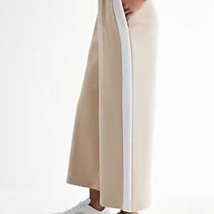 Express Tan Cropped Pants with White Stripe